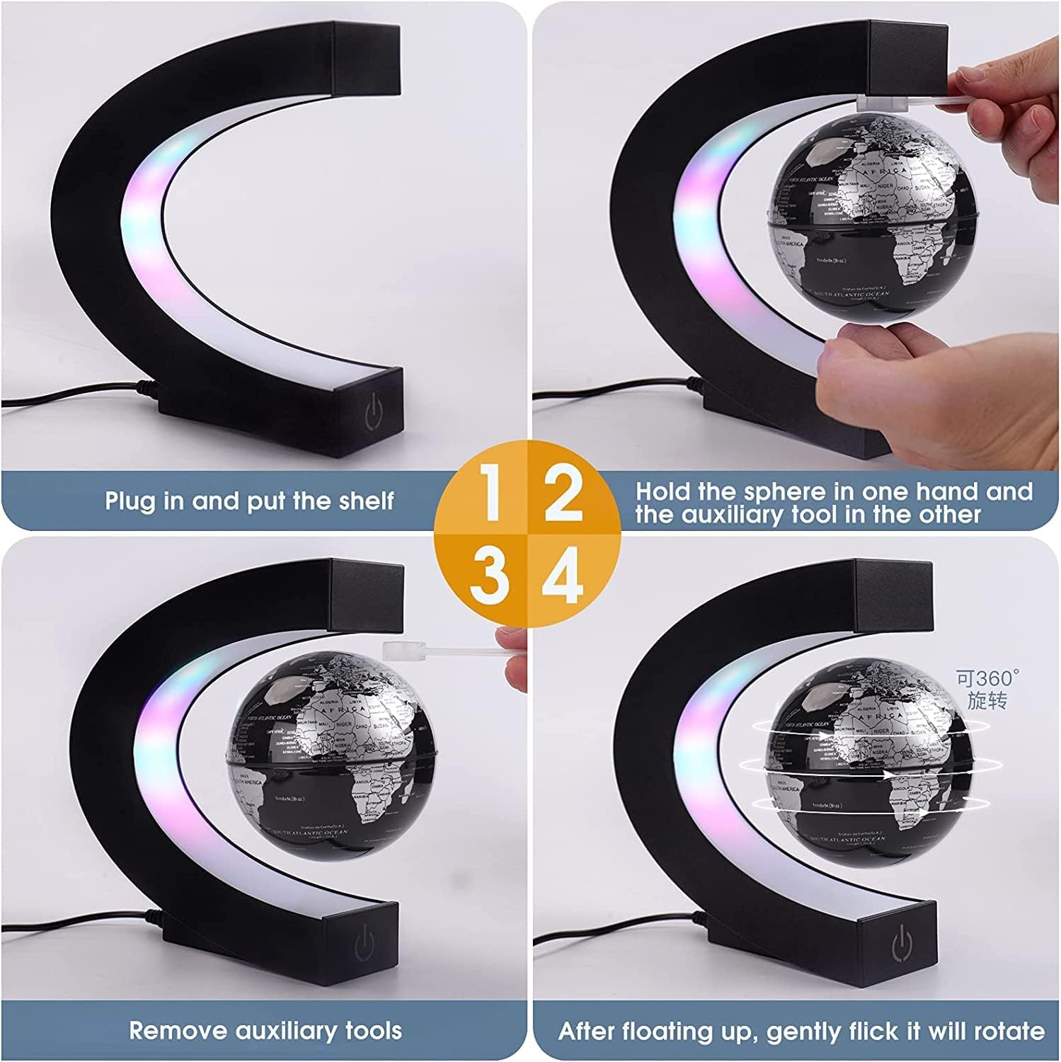 GloboLift: Magnetic Levitating Globe with LED Light