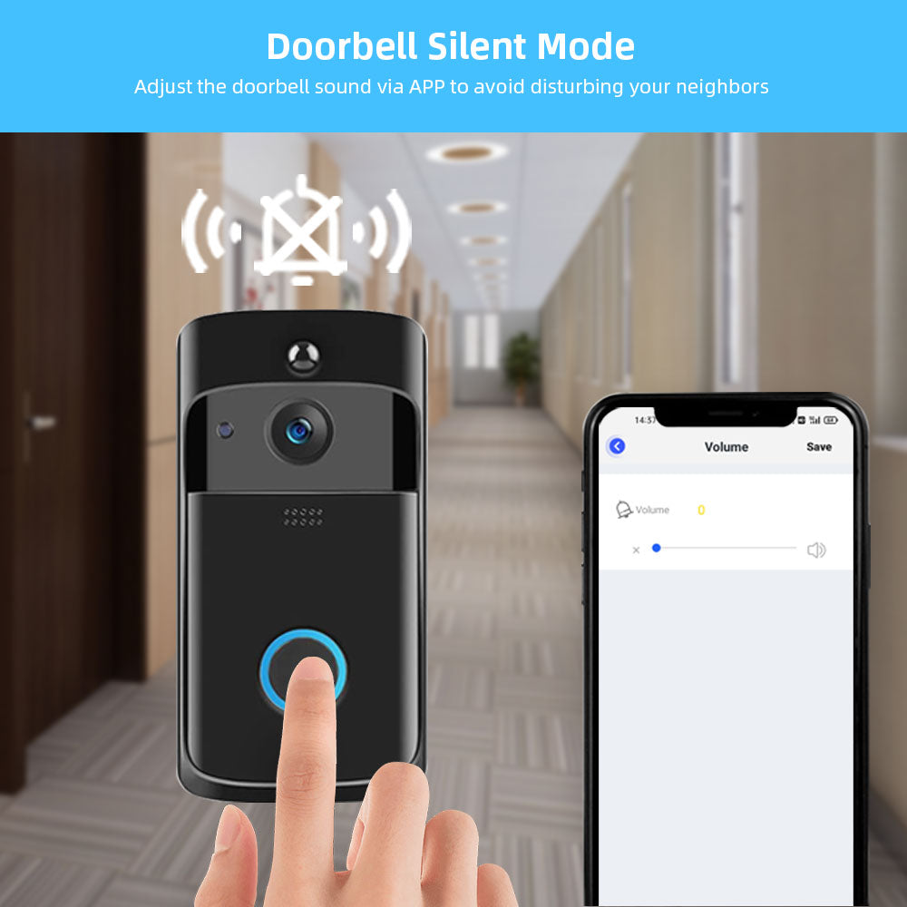 Smart Doorbell Camera Wifi Wireless Video Doorbell Call Intercom for Apartments Door Bell with Free Cloud Storage Home Wifi Bell