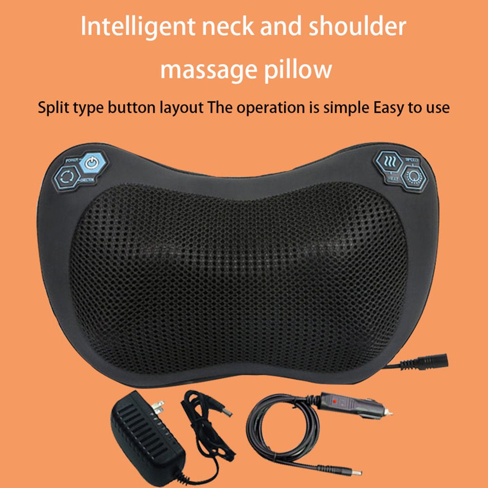 Electric Neck Back Massager with Heat - 3D Deep Tissue Shiatsu Massage Pillow