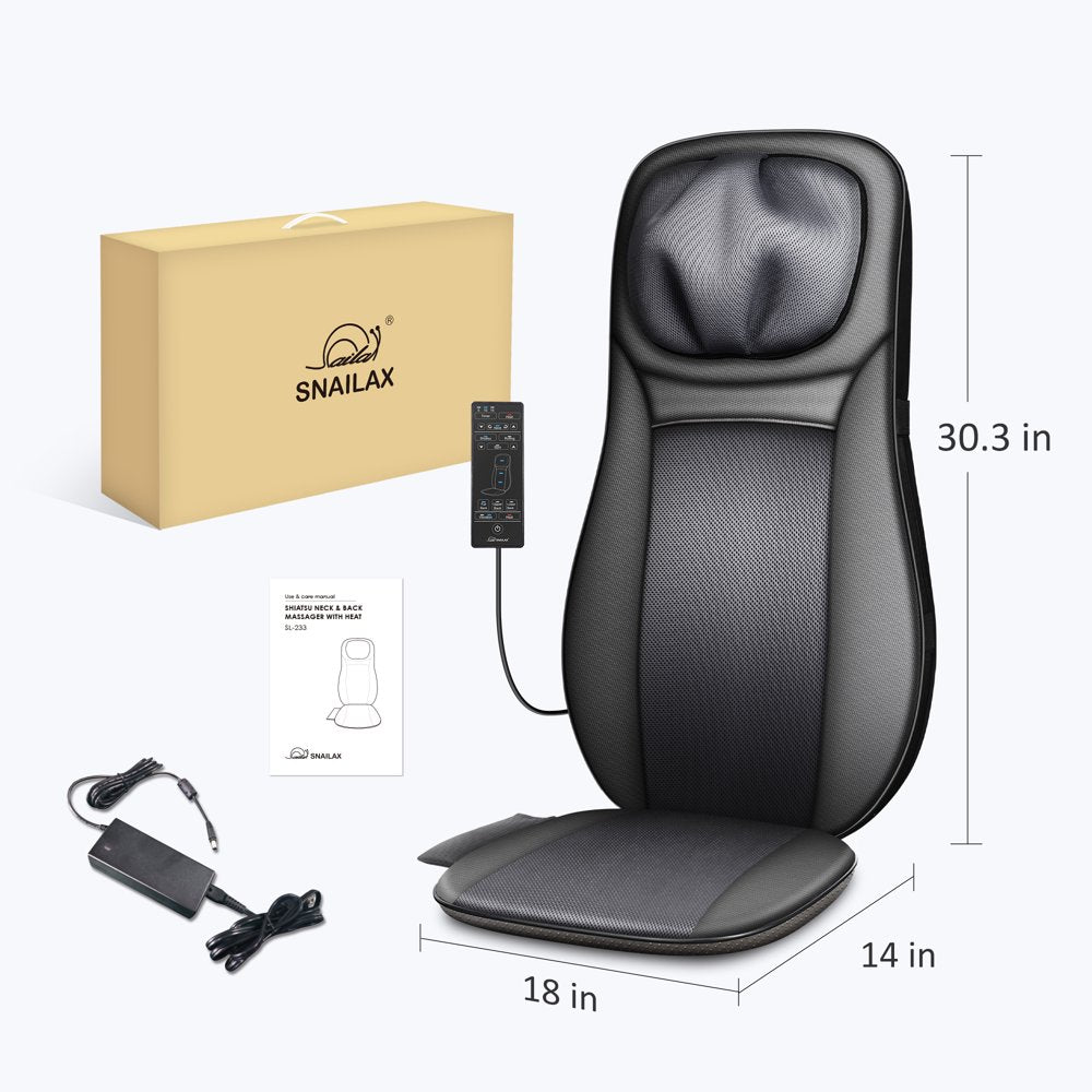 Shiatsu Neck Back Massager with Heat, Deep Tissue Massage Chair Pad, Gel Modes Seat Massage Cushion, Gifts