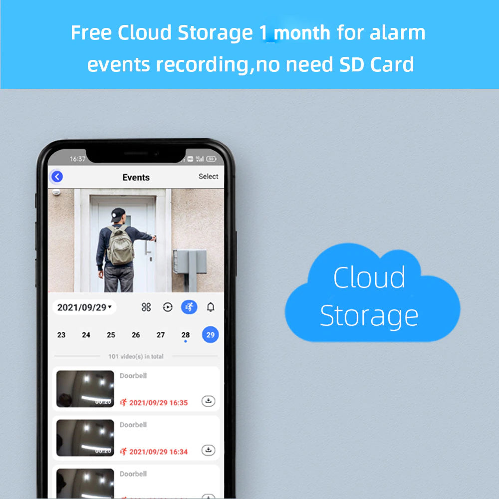 Smart Doorbell Camera Wifi Wireless Video Doorbell Call Intercom for Apartments Door Bell with Free Cloud Storage Home Wifi Bell