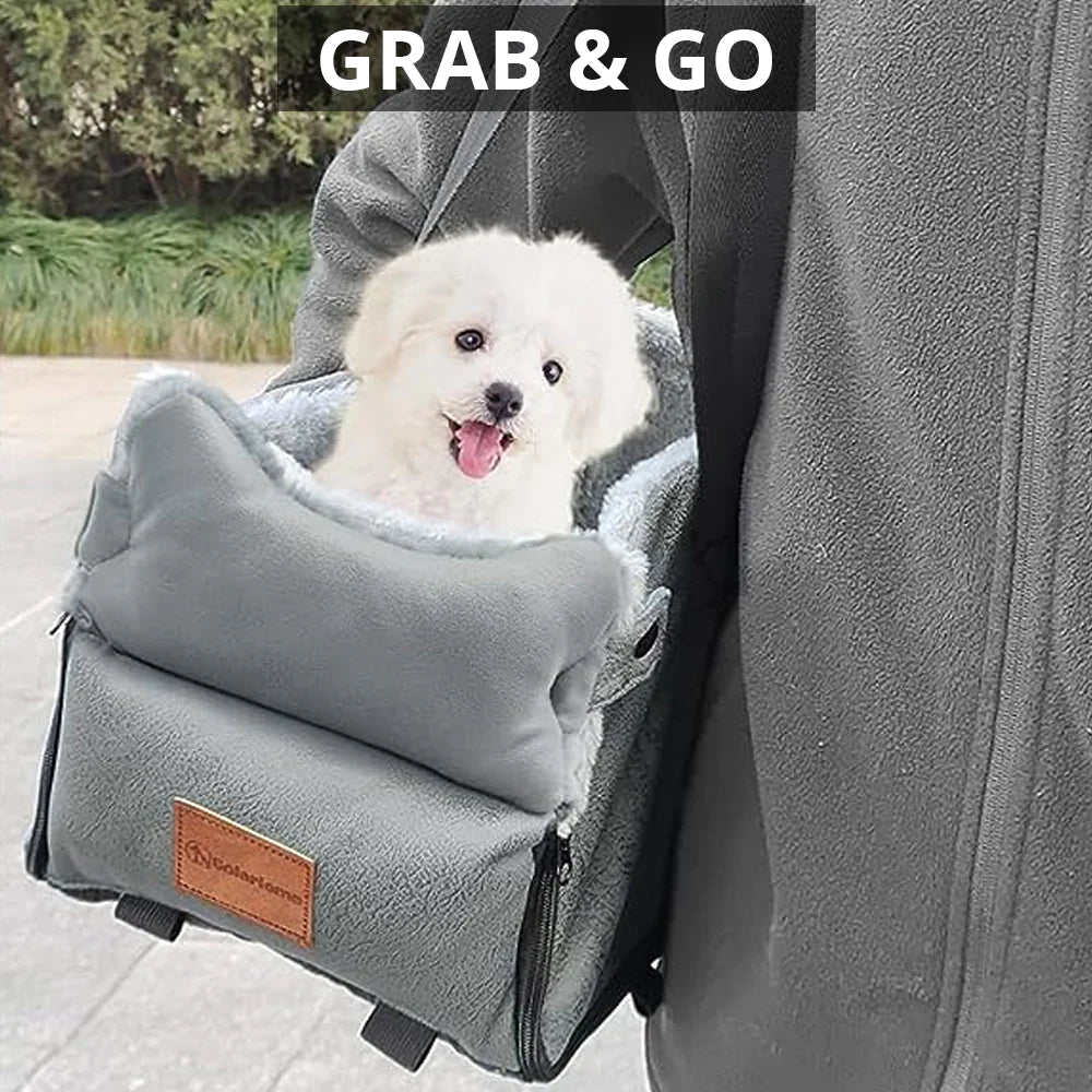 Travelpaws 2-In-1 Dog Car Seat Console Carrier, Dog Car Seats for Small Dogs, Dog Car Seat Console